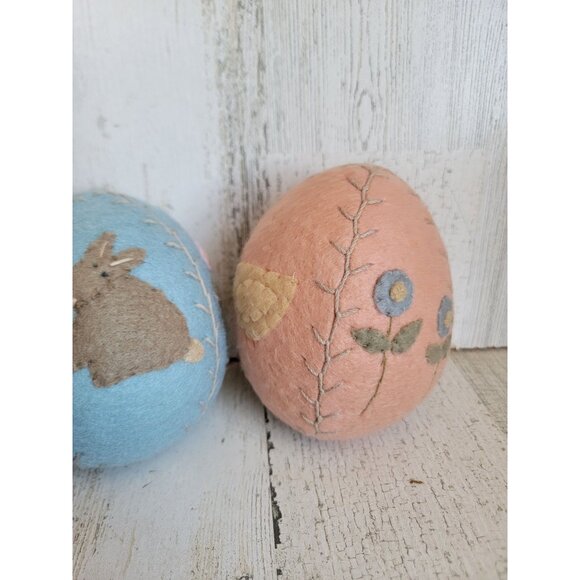 Unique felt Easter egg bunny chick flower spring home decor set - Picture 5 of 7